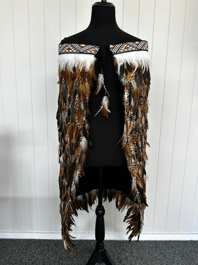 Adult Full Length Large Korowai - Taika Tan-Contemporary Korowai Designs