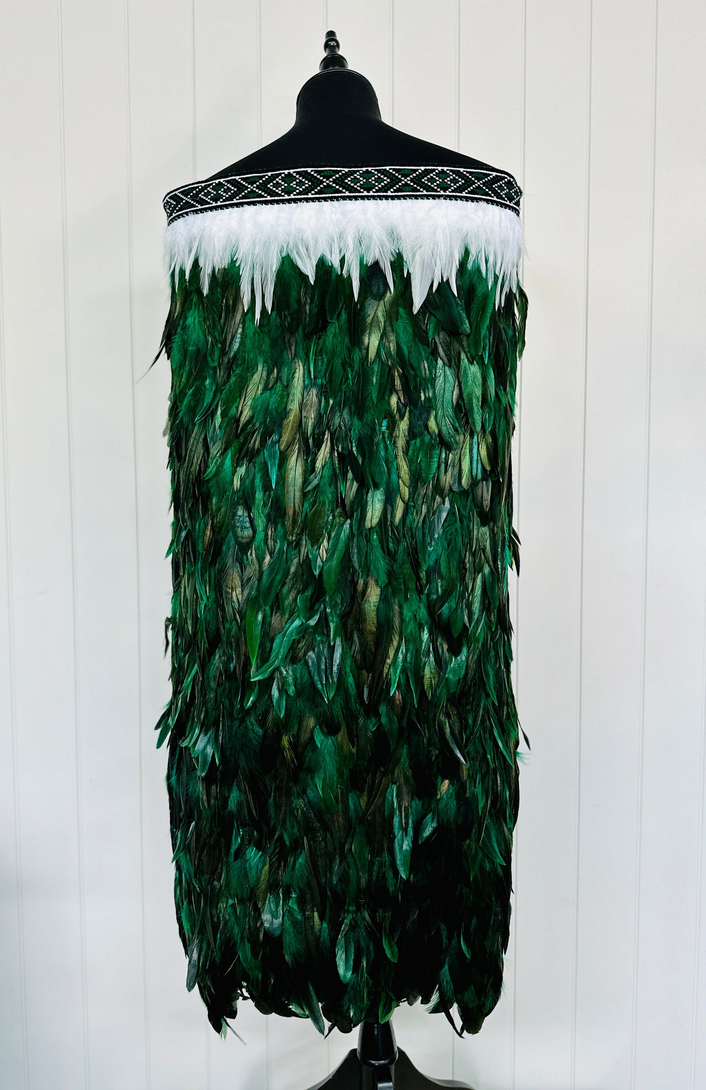 Adult Full Length Medium Pre Made Korowai - Akeelah Forest Green Moroki-Contemporary Korowai Designs