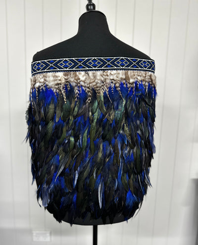 Adult Large Half Pre Made Korowai - Emele Blue Moroki-Contemporary Korowai Designs