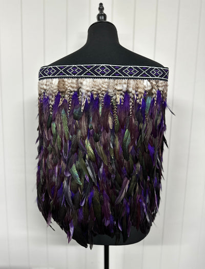 Adult Large Half Pre Made Korowai - Emele Purple Moroki-Contemporary Korowai Designs