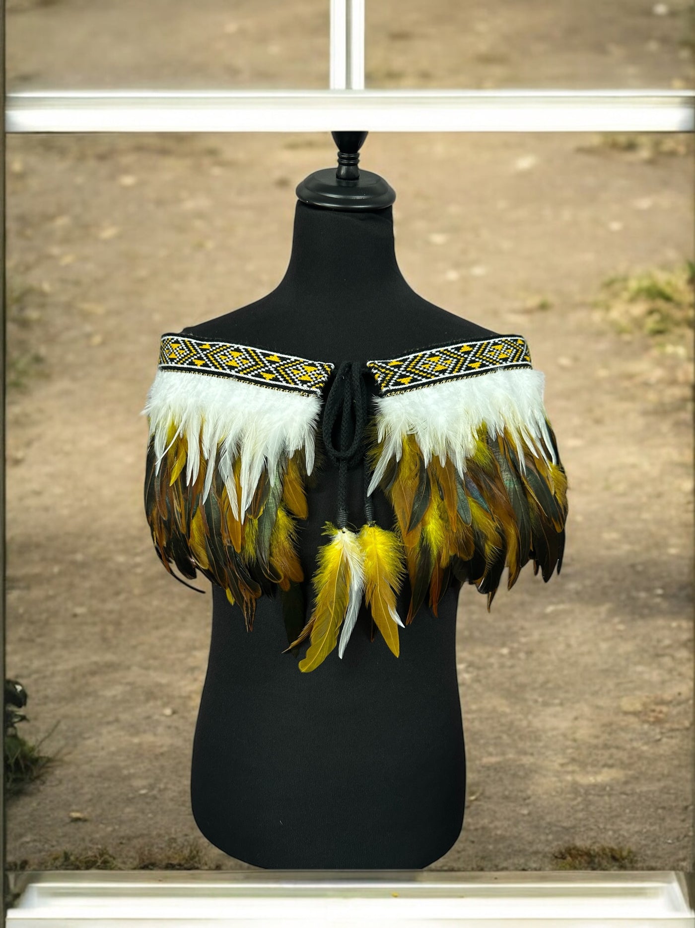 Adults Large Quarter Pre Made Korowai - Akeelah Yellow Moroki-Contemporary Korowai Designs