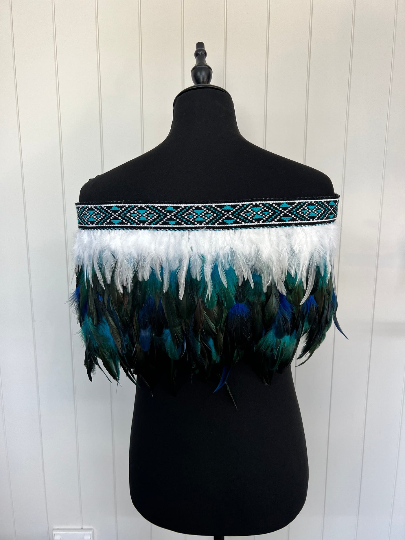 Adult Large Quarter Length Korowai - Hunter Turquoise & Blue-Contemporary Korowai Designs