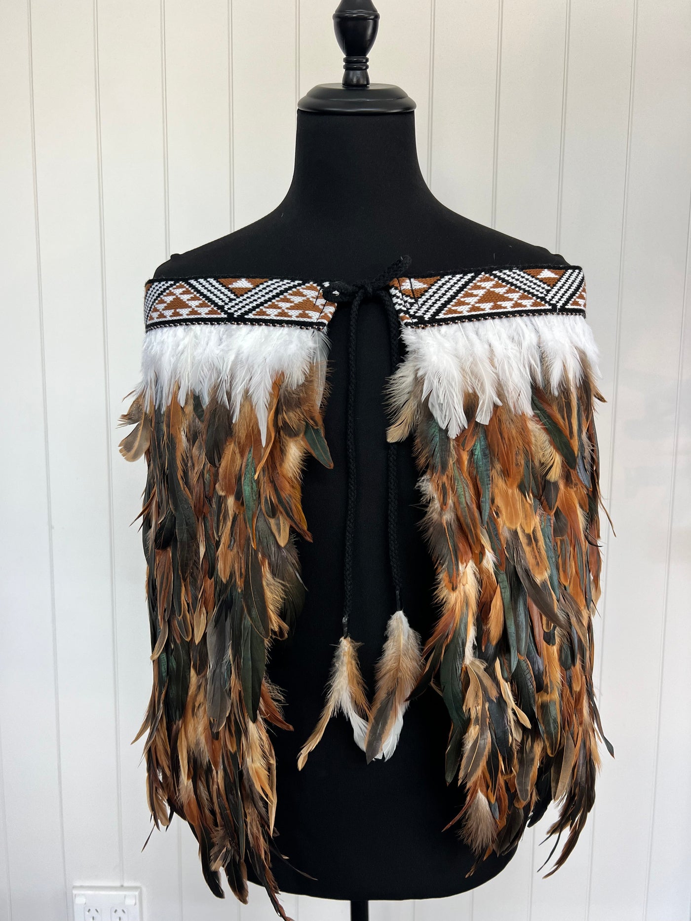 Adult Medium Half Korowai - Akeelah Tan-Contemporary Korowai Designs