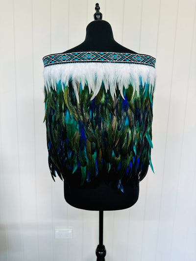 Adult Medium Half Pre Made Korowai - Hunter Turquoise & Blue-Contemporary Korowai Designs