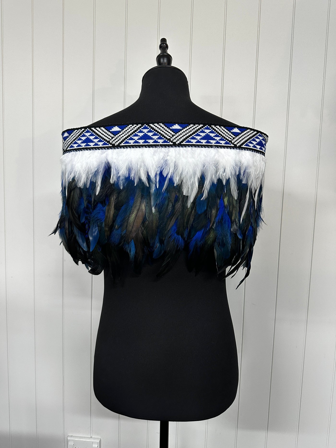 Adult Medium Quarter Pre Made Korowai - Akeelah Blue Whanake-Contemporary Korowai Designs