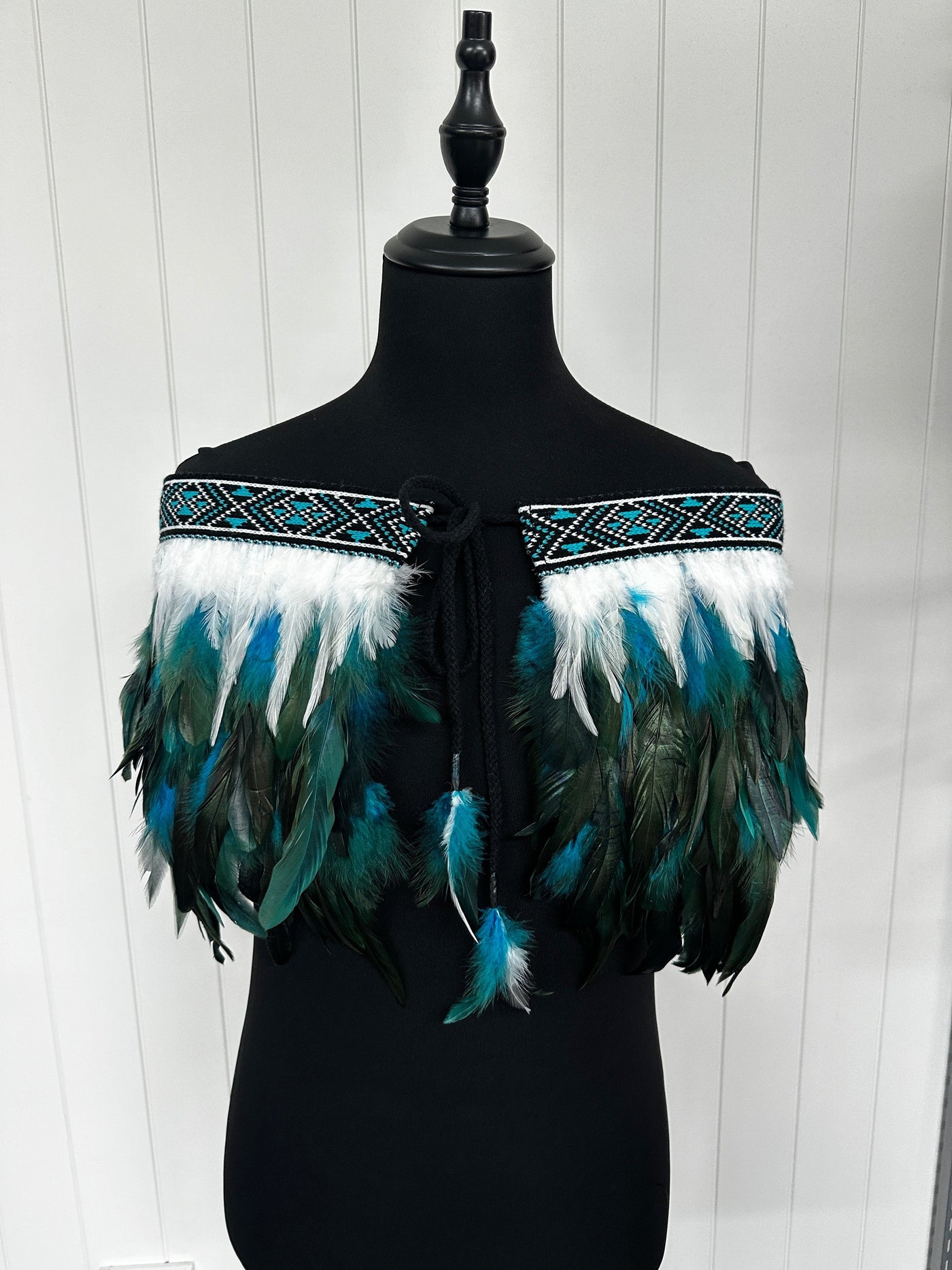 Adult Medium Quarter Length Korowai - Akeelah Turquoise-Contemporary Korowai Designs