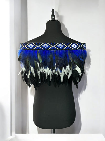 Adult Small Quarter Pre Made Korowai - Tana Blue Rangitāmiro-Contemporary Korowai Designs