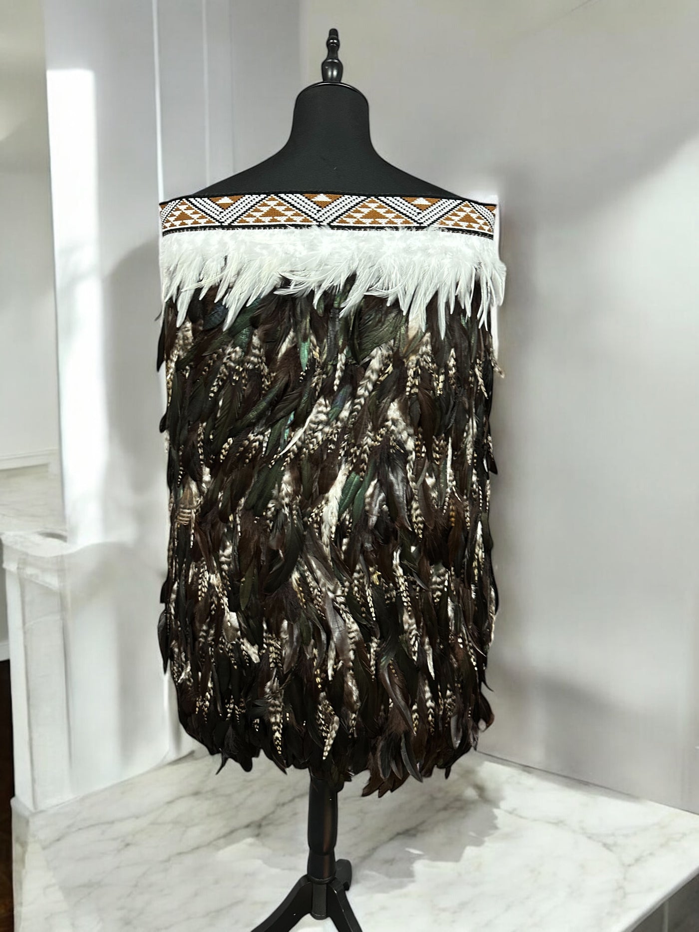 Childs Pre Made 10-11 yr Korowai - Taika Brown Whanake-Contemporary Korowai Designs