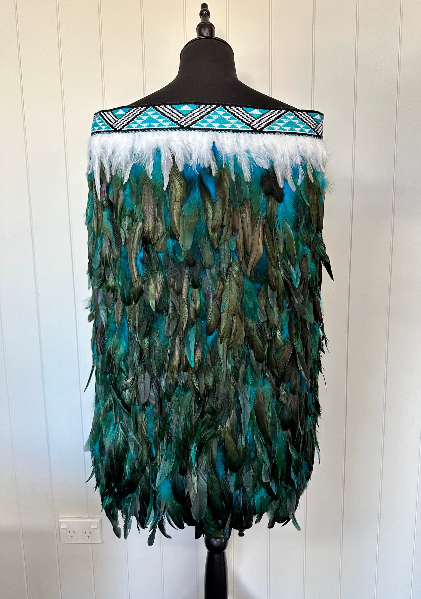 Childs Pre Made 10-11 yr Korowai - Akeelah Turquoise Whanake-Contemporary Korowai Designs