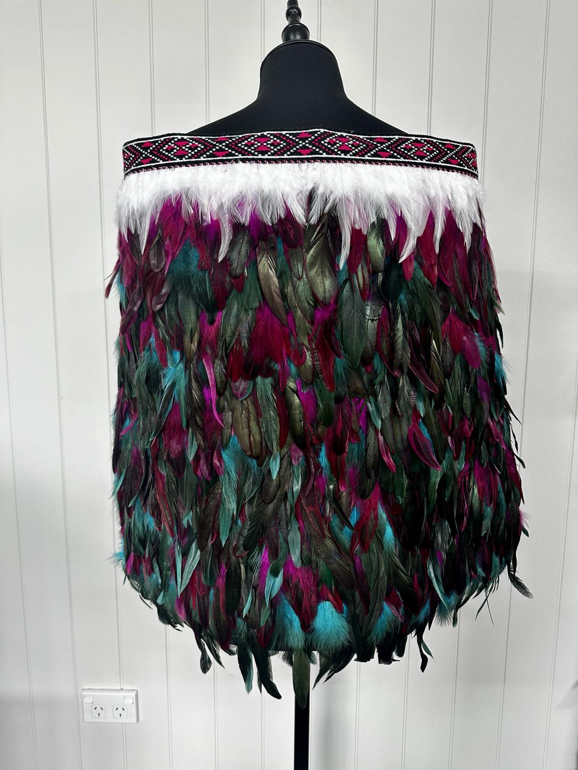 Childs 4-5yr Korowai - Pink & Turquoise-Contemporary Korowai Designs