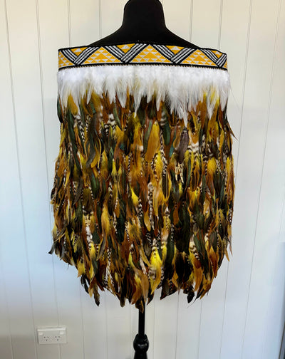 Childs Pre Made 4-5yr Korowai - Taika Yellow Whanake-Contemporary Korowai Designs