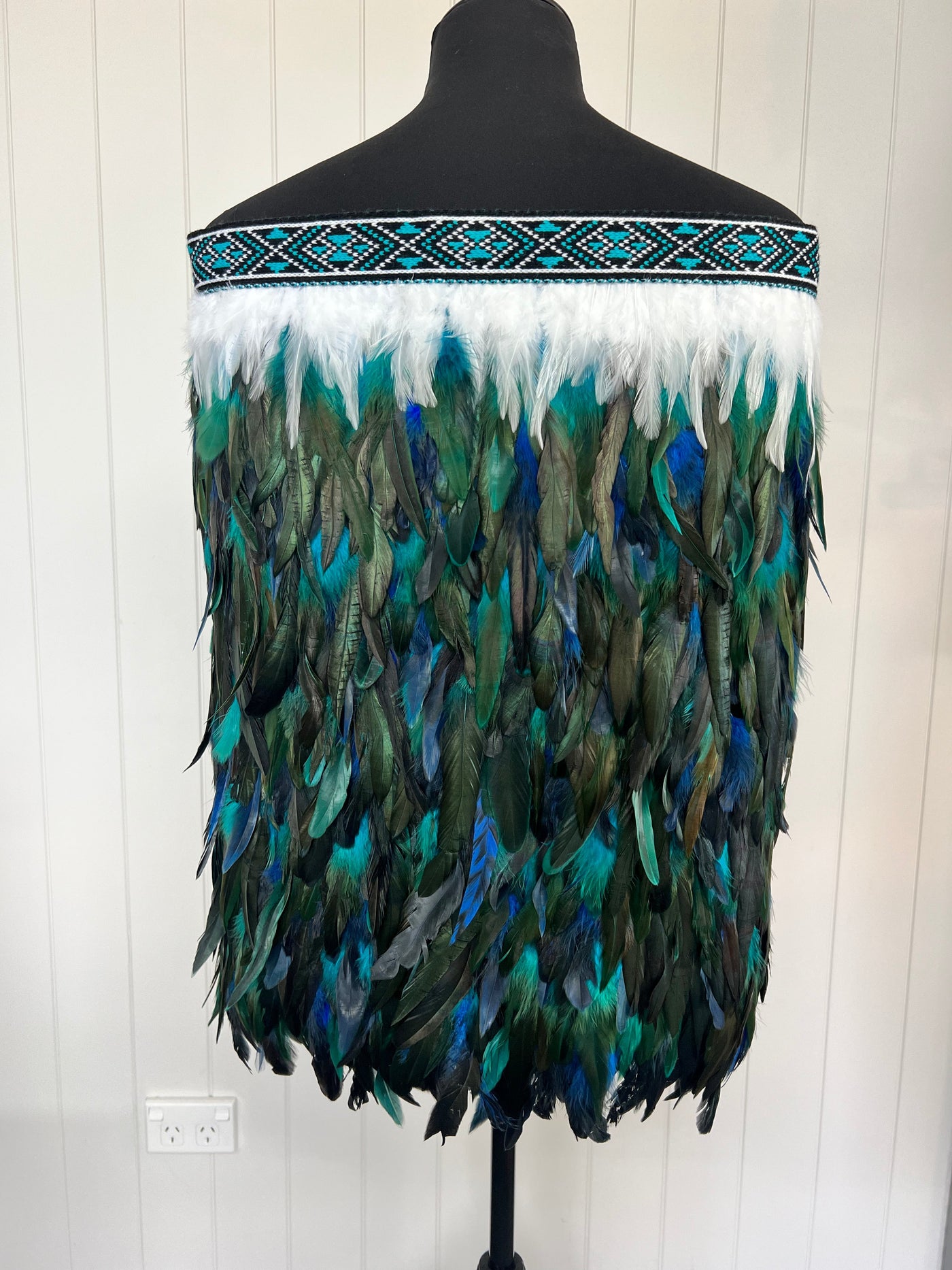 Childs 4-5yr Korowai - Turquoise & Blue-Contemporary Korowai Designs