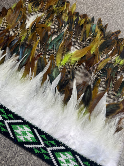 Child's Pre Made Newborn Korowai - Taika Lime Green Rangitamiro-Contemporary Korowai Designs