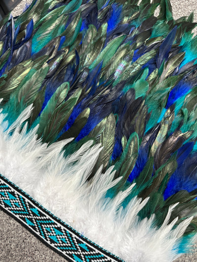 Child's Pre Made Newborn Korowai -Turquoise & Blue Moroki-Contemporary Korowai Designs