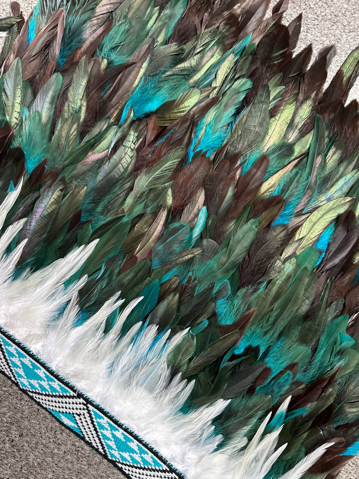 Child's Pre Made Size 1 Korowai Turquoise & Brown-Contemporary Korowai Designs