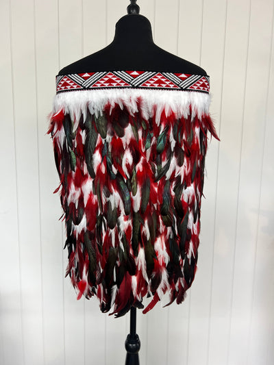 Child's Size 4-5yr Korowai - Red & White-Contemporary Korowai Designs