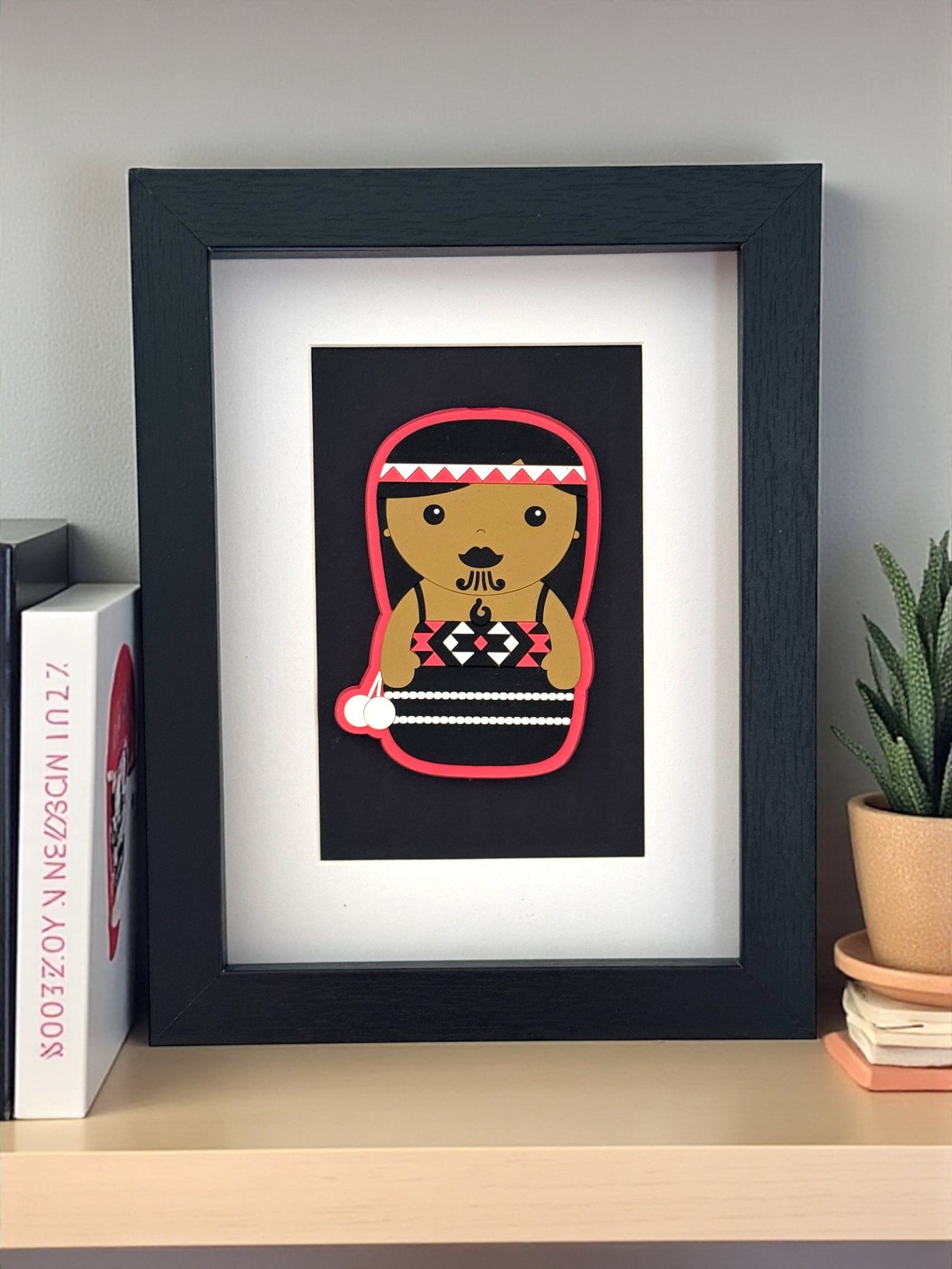 Framed Wall Art - Maori Girl-Contemporary Korowai Designs