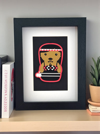 Framed Wall Art - Maori Girl-Contemporary Korowai Designs