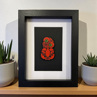 Framed Wall Art - Red Tiki-Contemporary Korowai Designs