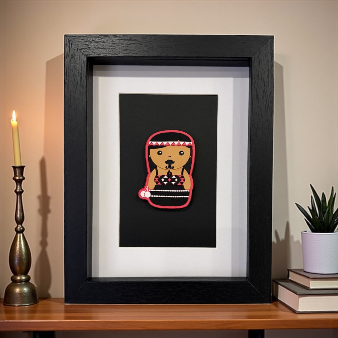 Framed Wall Art - Smaller Maori Girl-Contemporary Korowai Designs