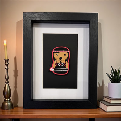 Framed Wall Art - Smaller Maori Girl-Contemporary Korowai Designs