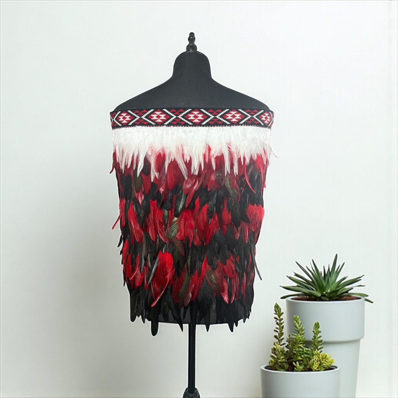 Hunter | Red & Black | Korowai | Adult (Half)-Contemporary Korowai Designs