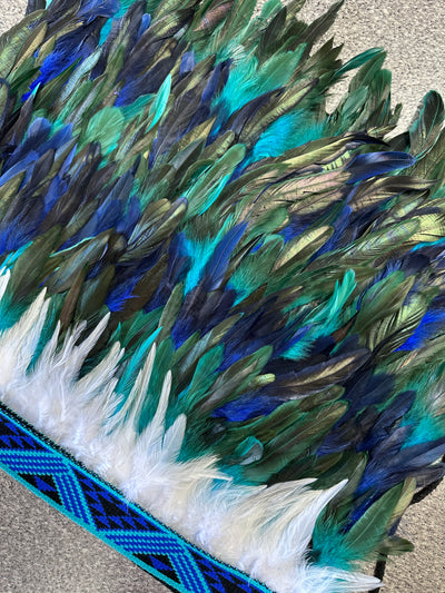 Hunter | Turquoise & Blue | Korowai | Adult (Half) Turquoise & Blue Taniko-Contemporary Korowai Designs