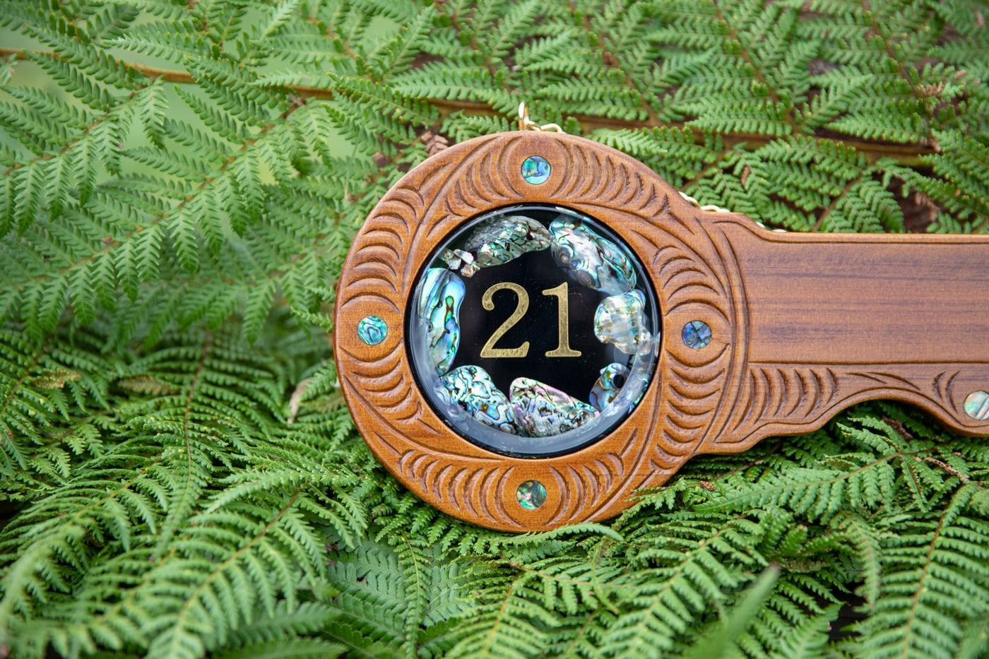 21st Key - Paua inlay-Contemporary Korowai Designs