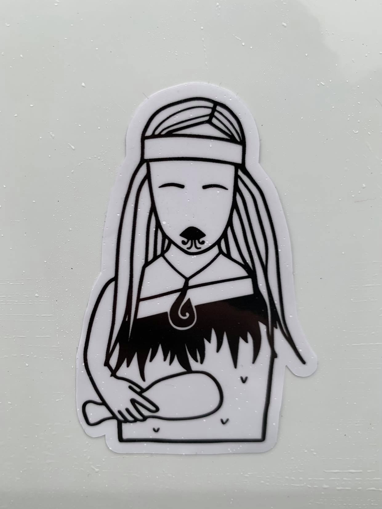 Whānau Sticker - White-Contemporary Korowai Designs